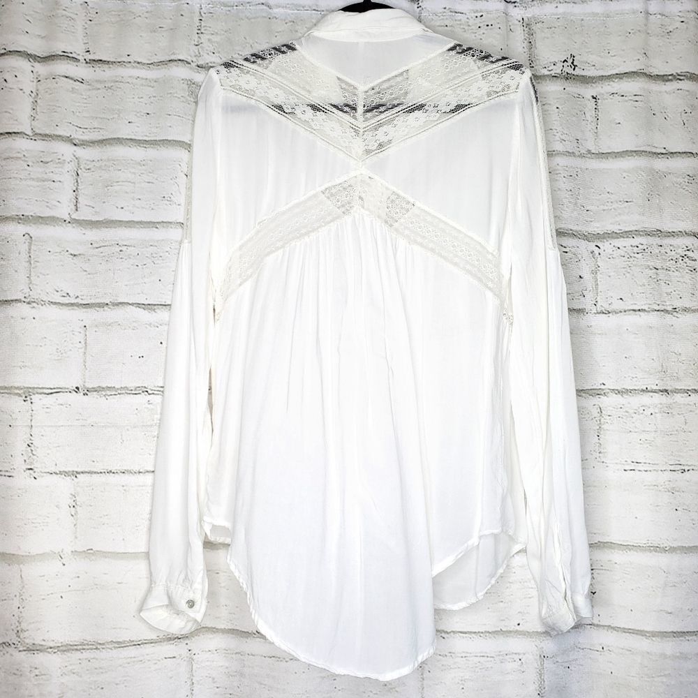 Free People Wild Wind white lace blouse small - Picture 10 of 10